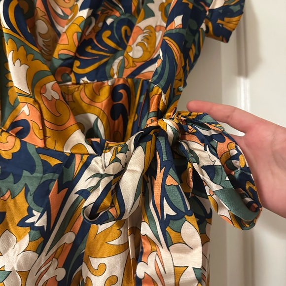 Vibrant Patterned Wrap Dress - Picture 5 of 5